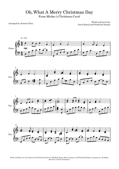 Oh, What A Merry Christmas Day (arr. Jeremie FRIEZ)