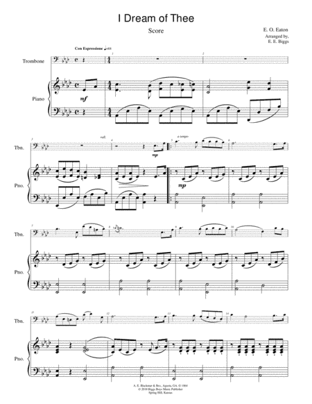I Dream of Thee (arr. E. E. Biggs)