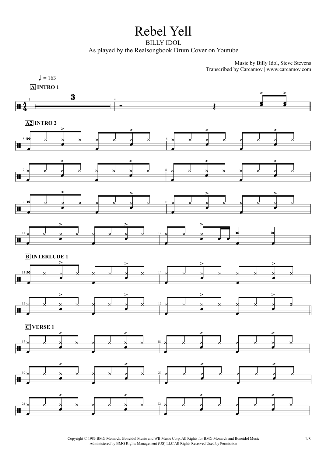 Rebel Yell (arr. Realsongbook)