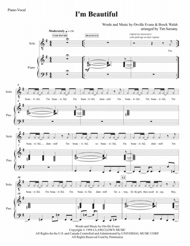 I'm Beautiful, Damn It (arr. Tim Sarsany)