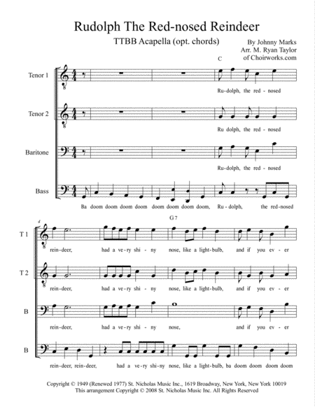 Rudolph The Red-nosed Reindeer (arr. M. Ryan Taylor)