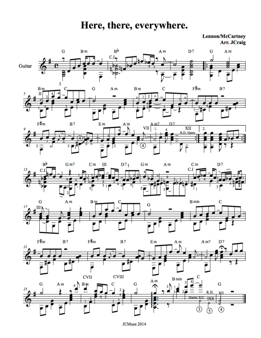 Here, There And Everywhere (arr. Justin Craig)