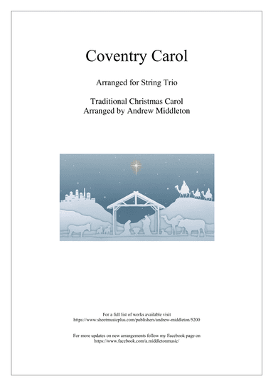 Coventry Carol arranged for String Trio (arr. Andrew Middleton)