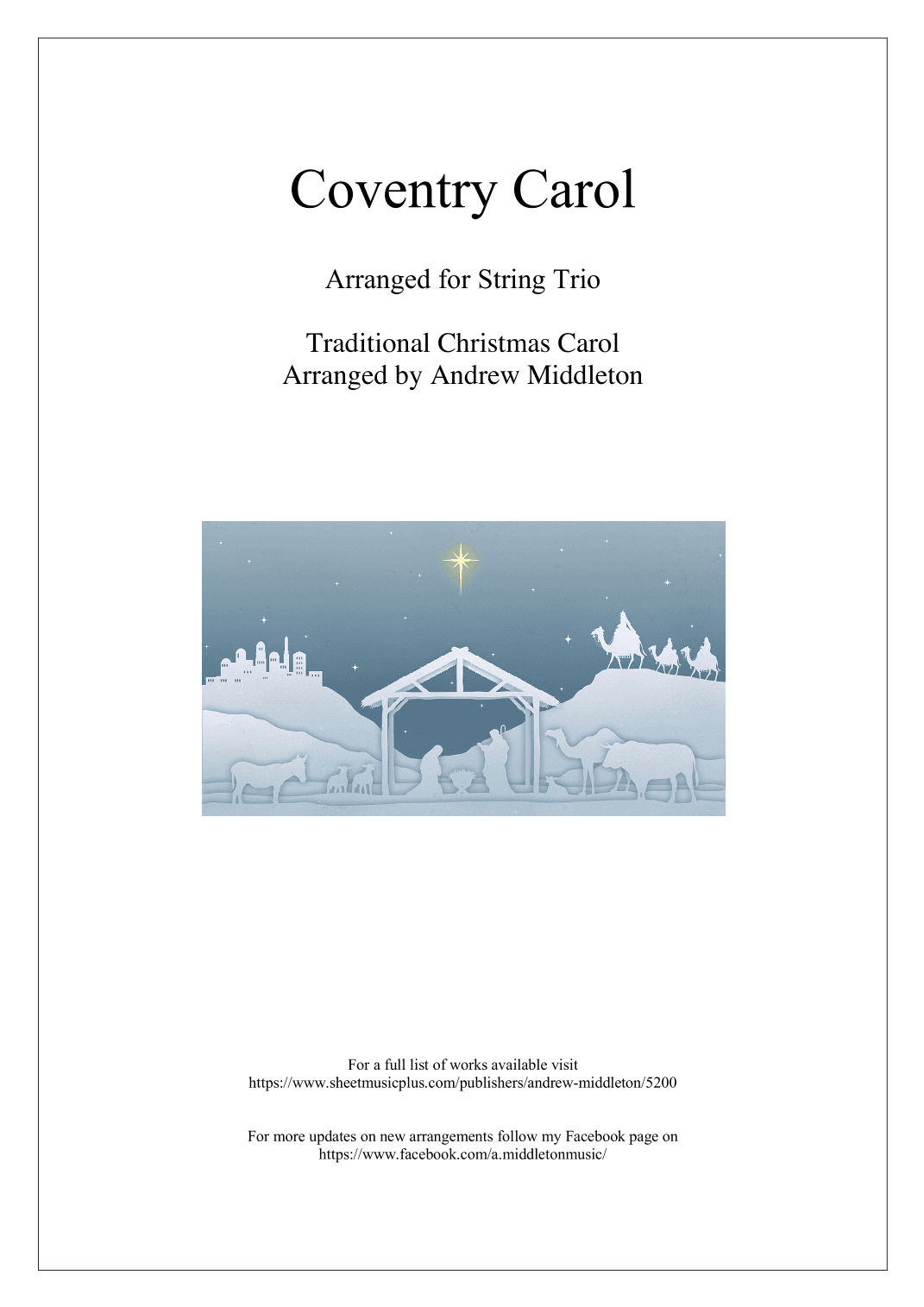 Coventry Carol arranged for String Trio (arr. Andrew Middleton)