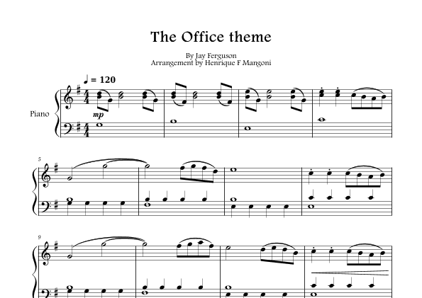 The Office - Theme (arr. Henrique F Mangoni)