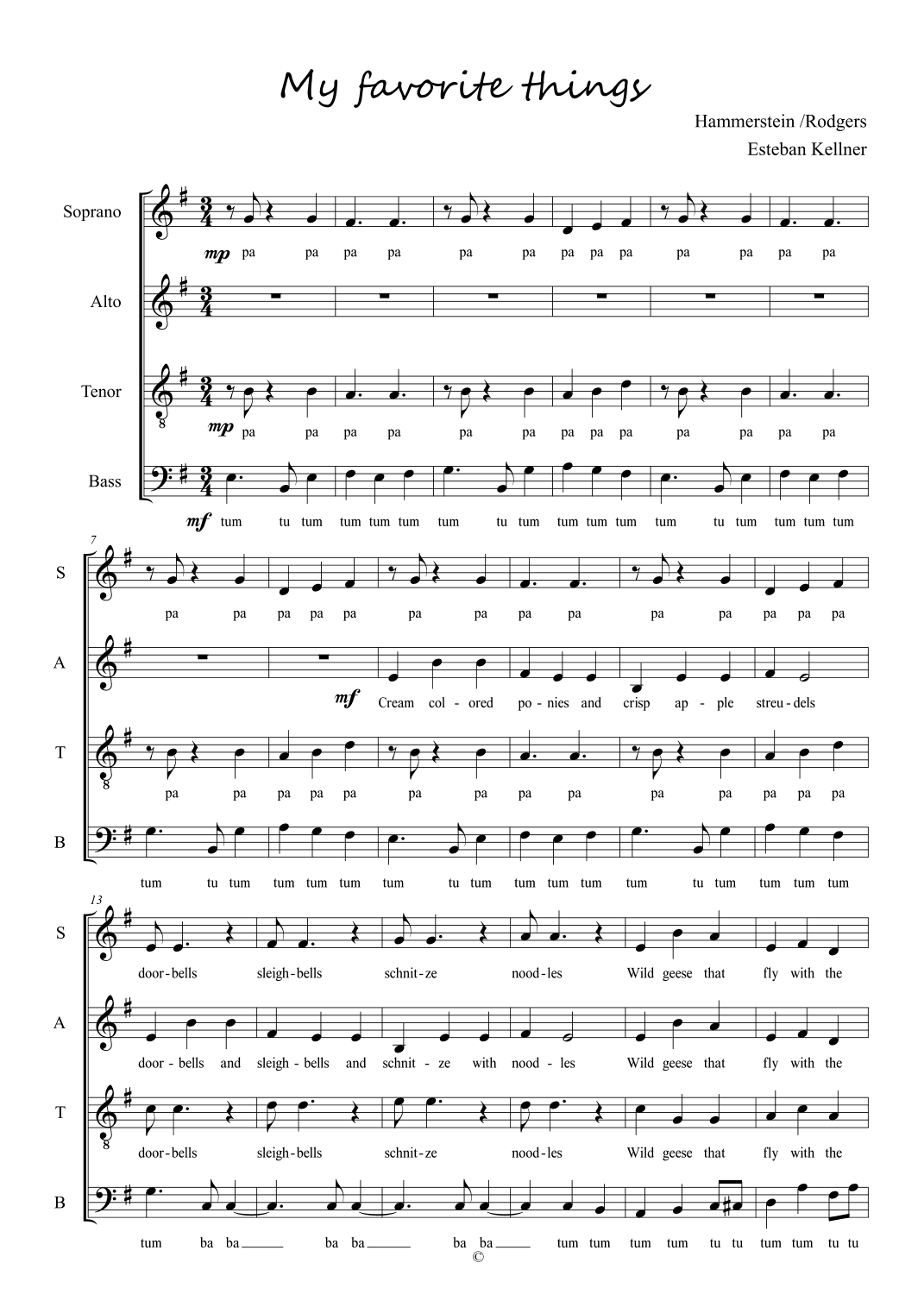 My Favorite Things (arr. Esteban Kellner)