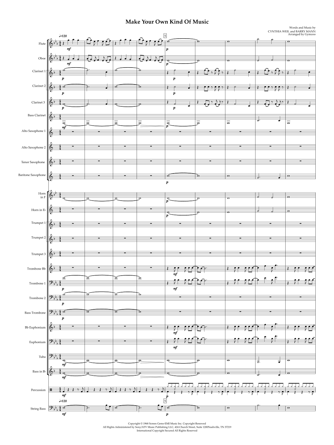 Make Your Own Kind Of Music (arr. Gymzoo)