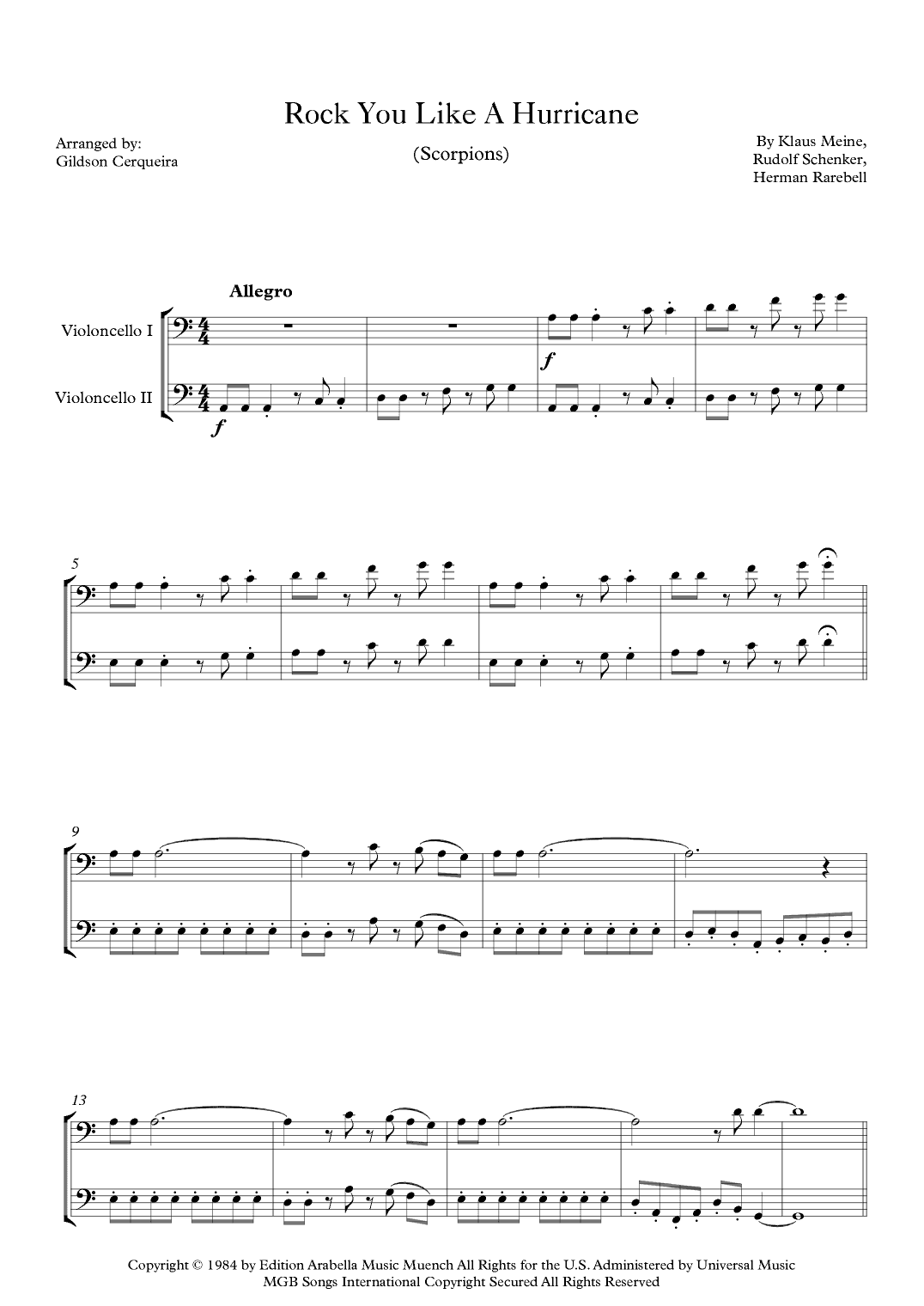 Rock You Like A Hurricane (arr. Gildson Cerqueira)