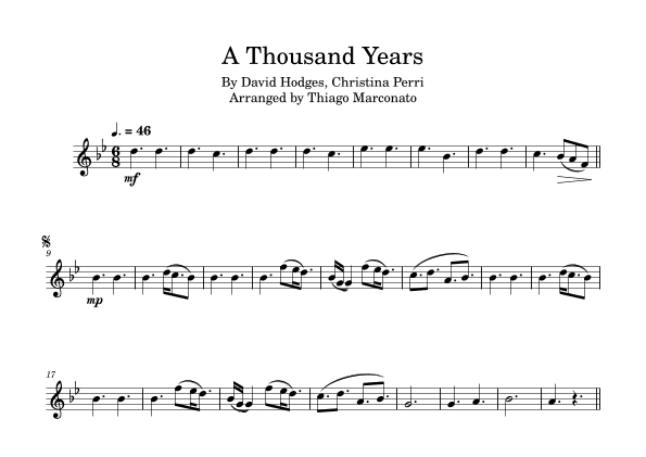 A Thousand Years (arr. Thiago Marconato)