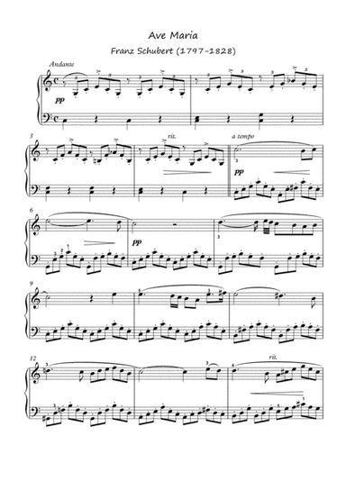 Ave Maria Franz Schubert for easy piano (arr. PianoSheetNow)