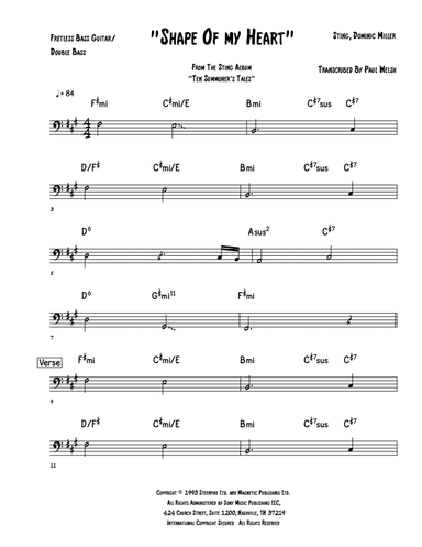Shape Of My Heart (arr. Accubass)