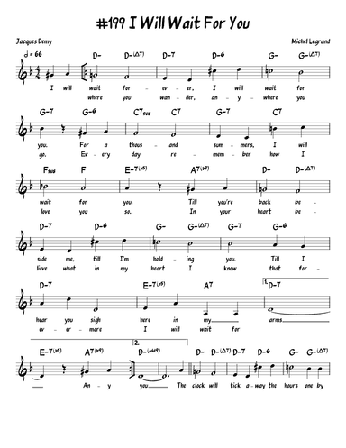 I Will Wait For You (arr. John Fries)