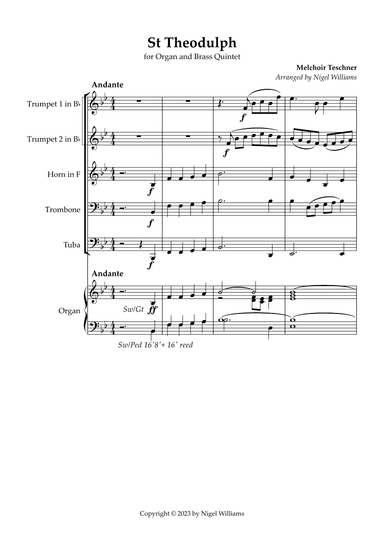 St. Theodulph, for Brass Quintet & Organ (arr. Nigel Williams)