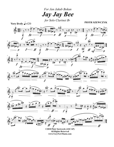 Jay Jay Bee for Solo Clarinet Bb