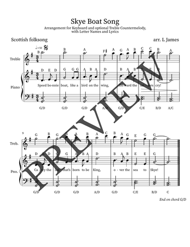 Skye Boat Song (with Treble Countermelody) (arr. Lindsey James)
