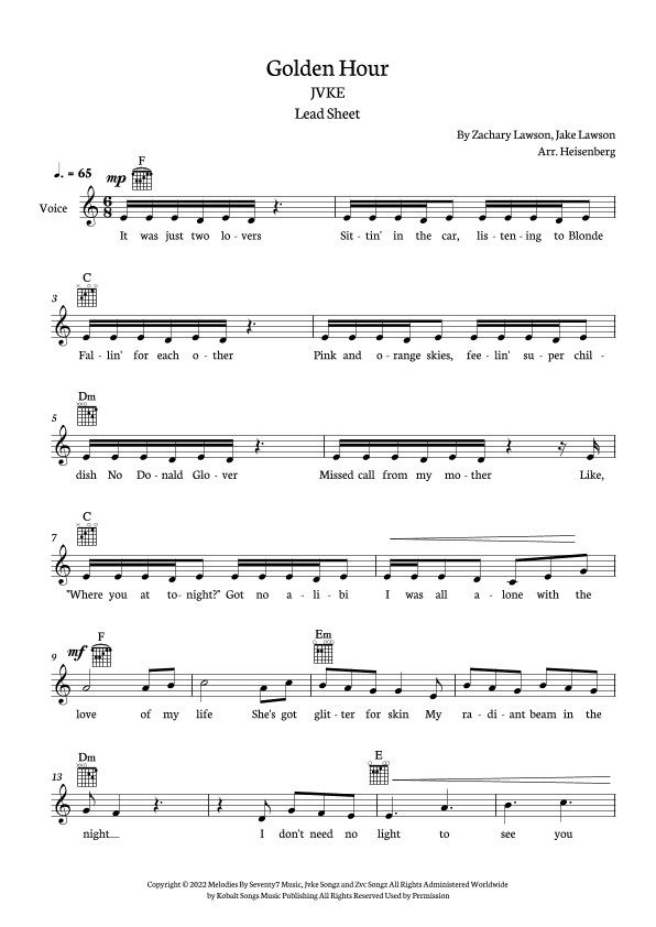 Golden Hour (arr. Heisenberg)