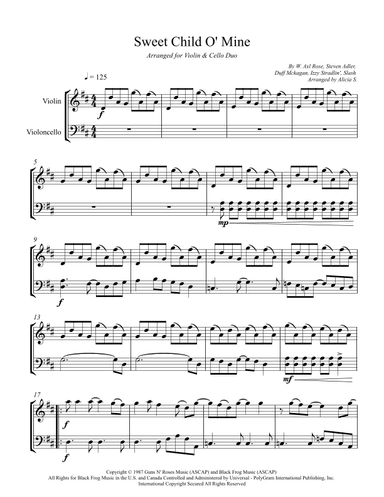 Sweet Child O' Mine (arr. Alicia S.)