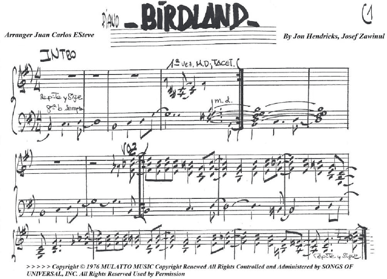 Birdland (arr. juan carlos esteve / Gran Coda)