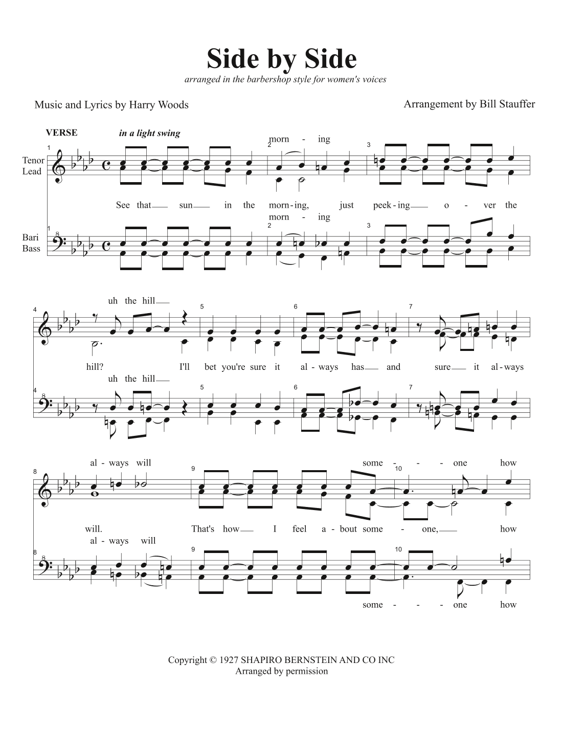 Side By Side (arr. Bill Stauffer)