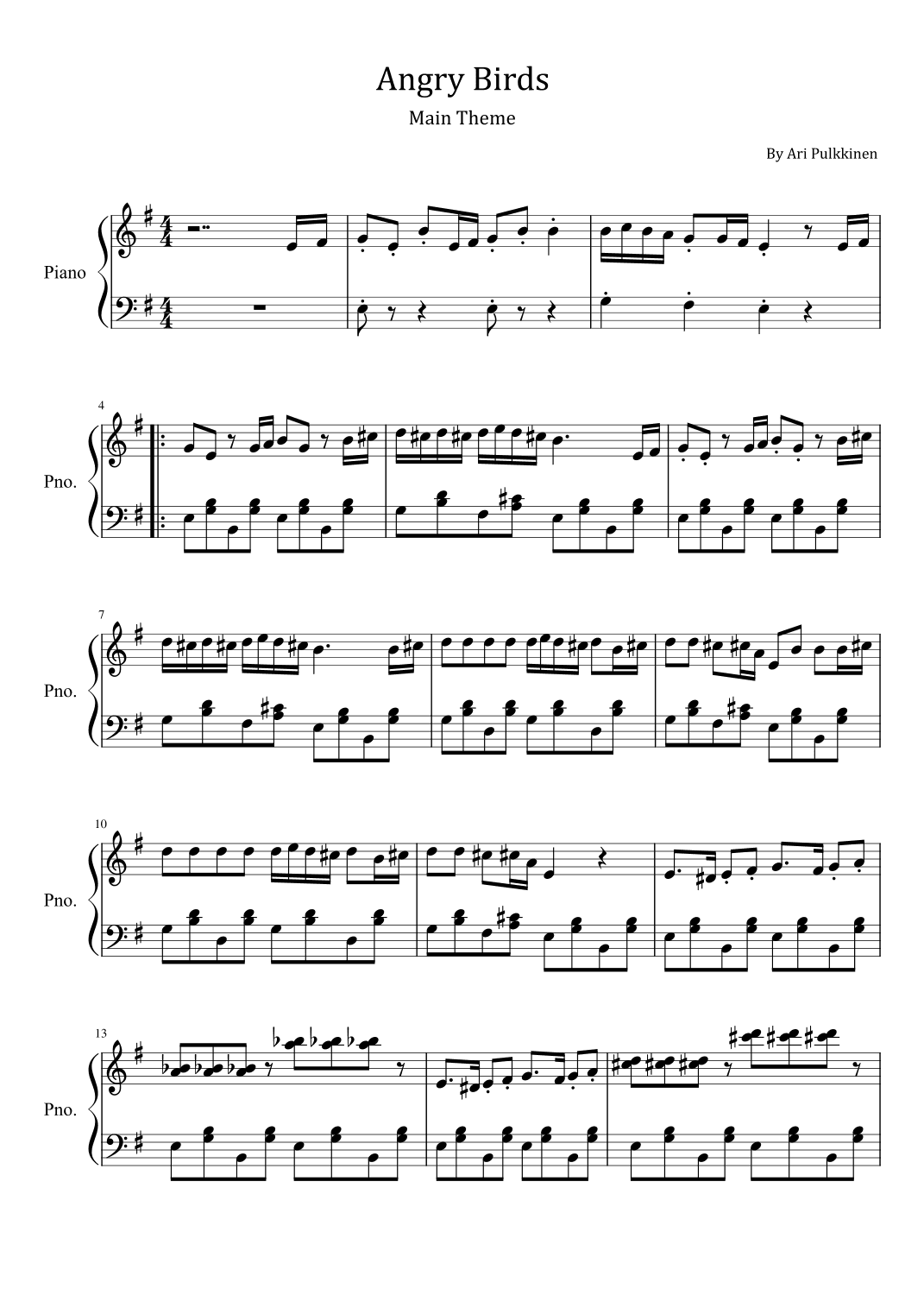 Angry Birds Theme (arr. poon)