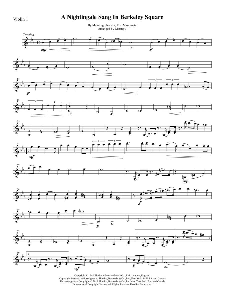 A Nightingale Sang In Berkeley Square (arr. Marmpy)