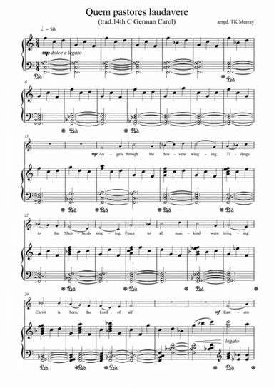 Quem Pastores Laudevere - 2 Voices & Piano (arr. TK (Tim) Murray)