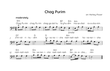 Chag Purim (arr. Annie Harkey-Power)