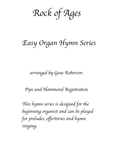 Rock of Ages Easy Organ Hymn Series (arr. Gene Roberson)