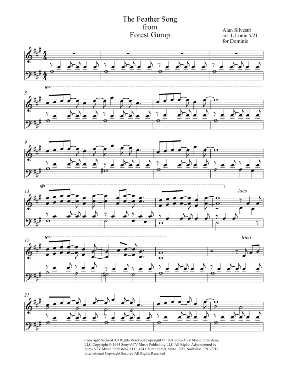 Forrest Gump - Main Title (feather Theme) (arr. Lisa Lonie)