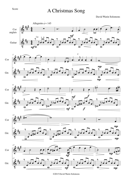 A Christmas Song for cor anglais and guitar