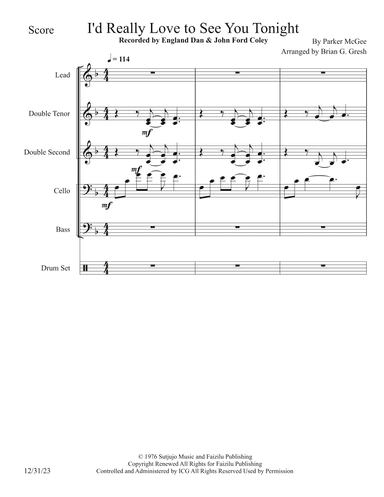 I'd Really Love To See You Tonight (arr. Brian G Gresh)