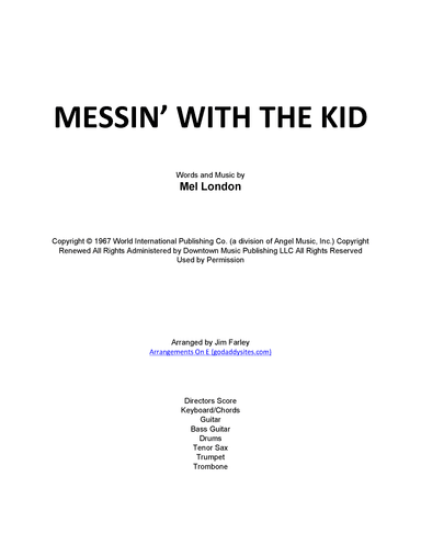 Messin' With The Kid (arr. Jim Farley)