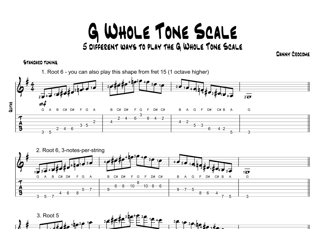 G Whole Tone Scale (5 Ways to Play)