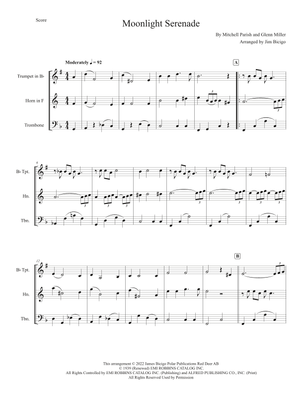 Moonlight Serenade (arr. Jim Bicigo)