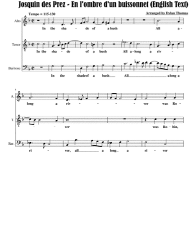 Josquin des Prez - En l'ombre d'un buissonnet (arr. Dylan Thomas)