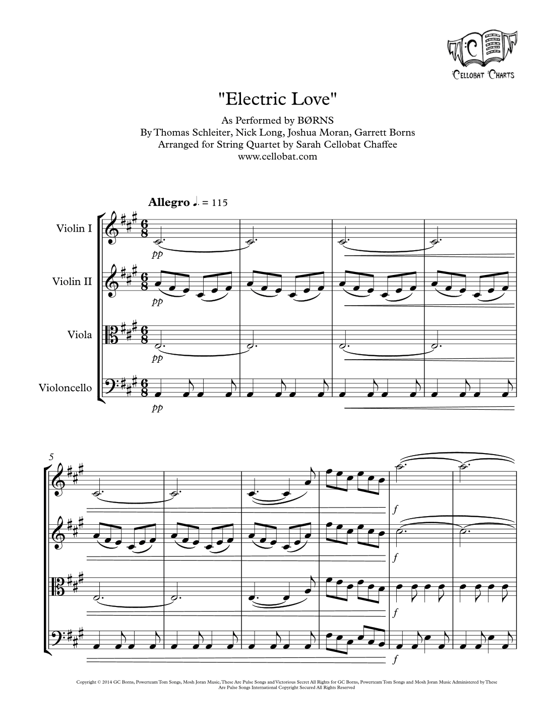 Electric Love (arr. Sarah Cellobat Chaffee)