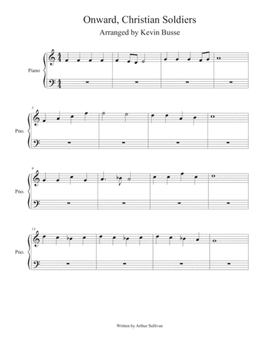 Onward, Christian Soldiers (Easy key of C) - Piano (arr. Kevin Busse)