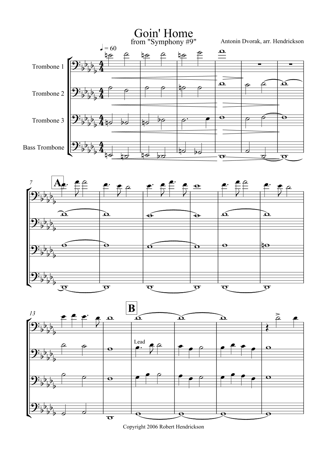 Goin' Home (arr. Rob Hendrickson)