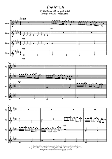 Vivo Per Lei (arr. Nicolás Cortés Castillo)