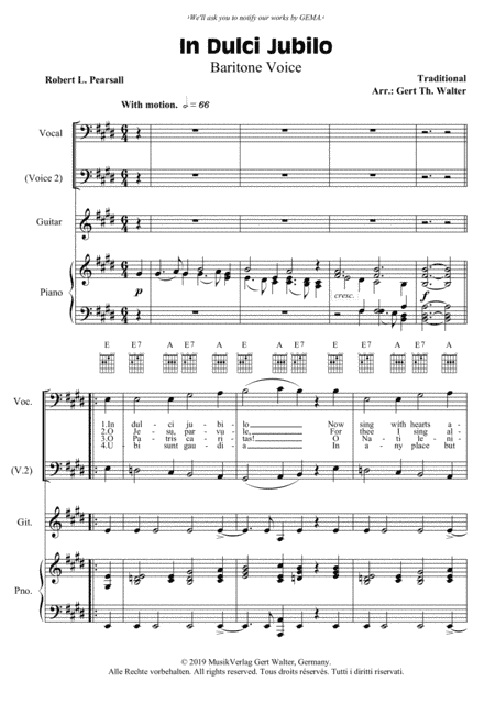In Dulci Jubilo (arr. Gert Th. Walter)