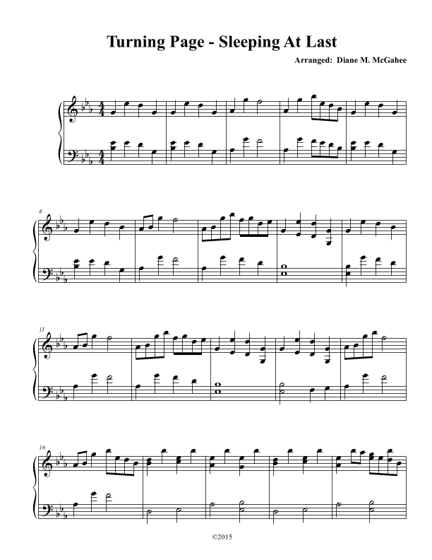 Turning Page (arr. Diane M. McGahee)