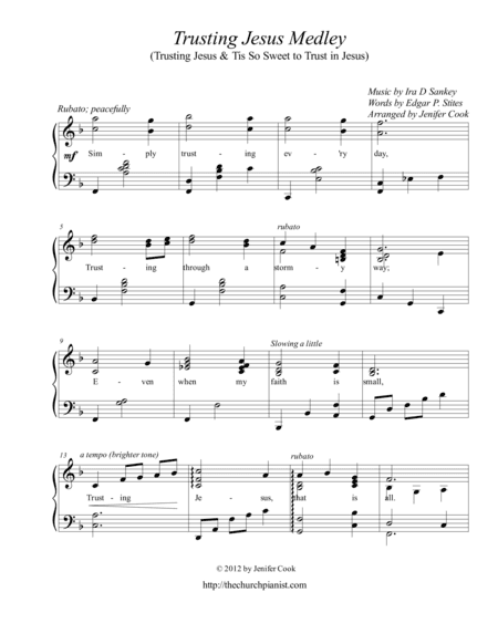 Trusting Jesus Medley (arr. Jenifer Cook)