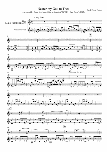 Nearer my God to Thee (guitar & flute) - EARLY/INTERMEDIATE (arr. David Kocijan & Davor Simunic)