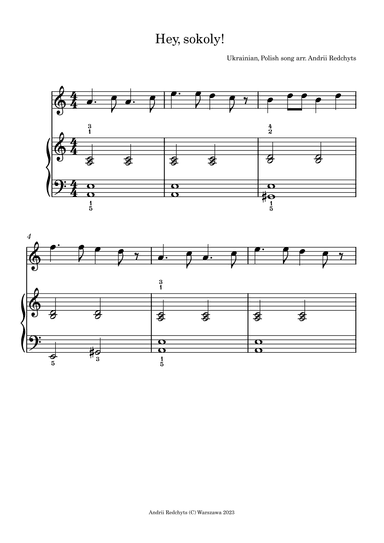 Hey, Sokoly! Easy Piano with Violin (arr. Andrii Redchyts)