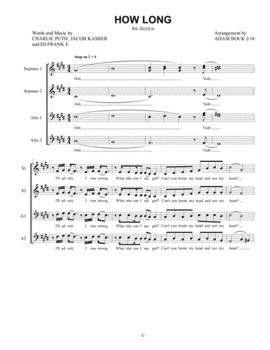 How Long (arr. Adam Bock)