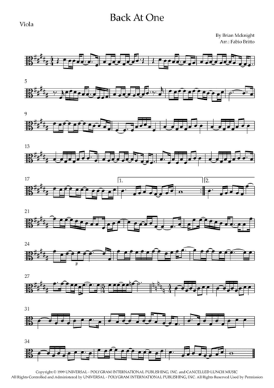 Back At One (arr. Fabio Britto)