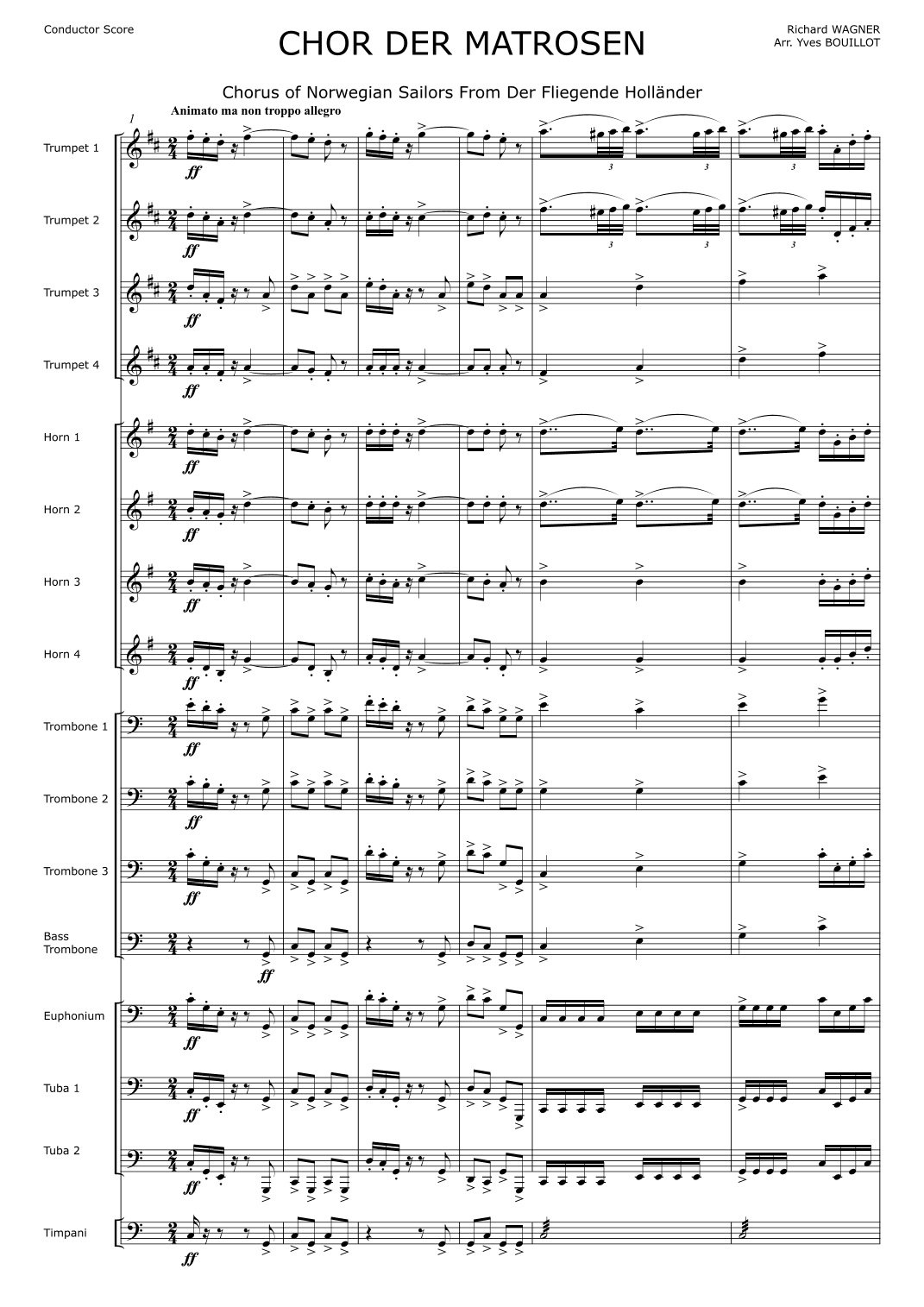 CHOR DER MATROSEN (arr. Yves Bouillot)