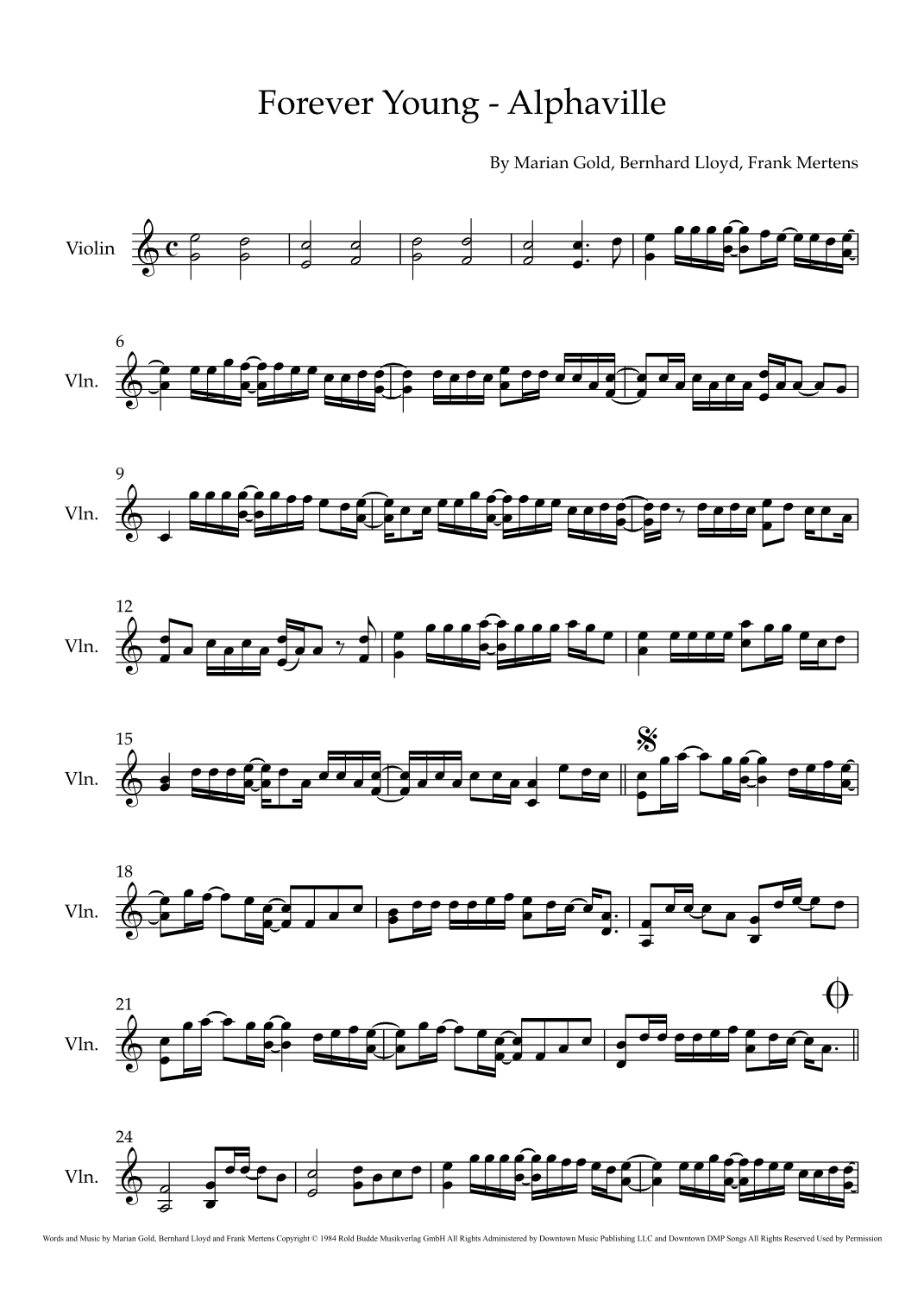 Forever Young (arr. Caroline Pearsall)