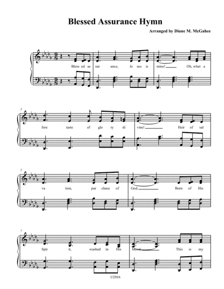 This Is My Song (blessed Assurance) (arr. Diane M. McGahee)