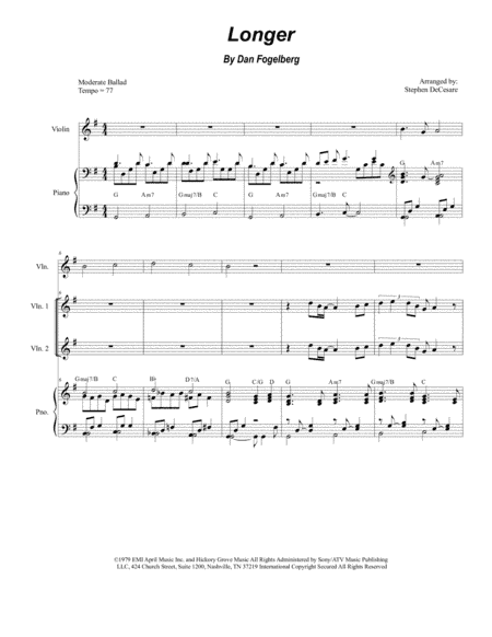 Longer (arr. Stephen DeCesare)